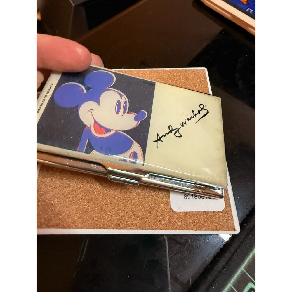 Vtg Acme Studios ANDY WARHOL Business Card Case Pills 1995 MICKEY MOUSE
